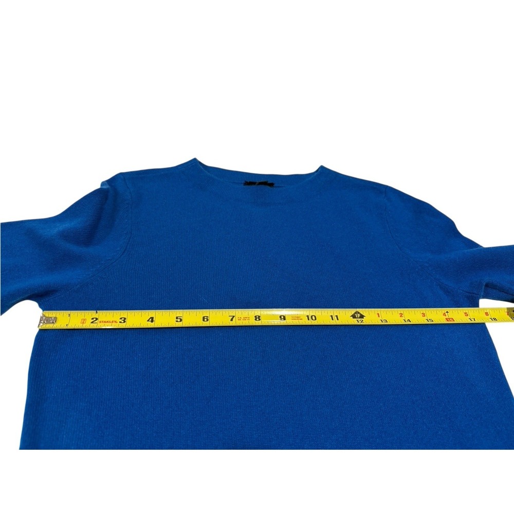 NWT Talbots Petite 100% Cashmere Blue Crew Neck Pullover Sweater PM ECU - Picture 9 of 11